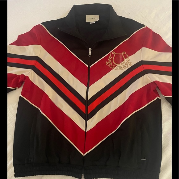 Gucci Chevron Red Stripe Track Jacket with Lyre Sz M - Picture 7 of 11